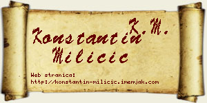Konstantin Miličić vizit kartica
